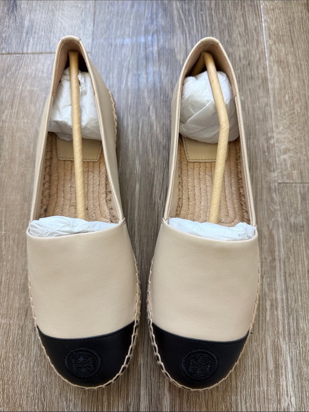 Tory Burch Beige and Black Women's Espadrille Flats **Brand New**